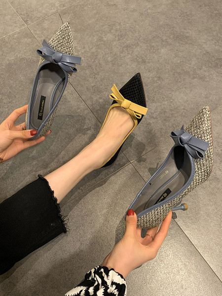 Tekstilne cipele na visoku petu i traka