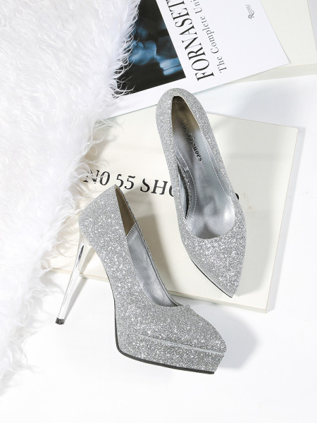 Ženske sjajne cipele na visoku petu - 12,5 cm