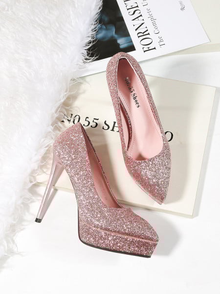 Ženske sjajne cipele na visoku petu - 12,5 cm