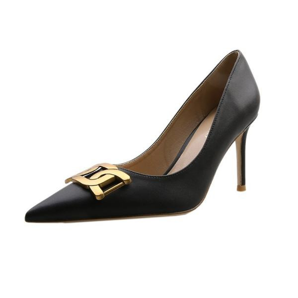 Ženske proljetne cipele s visokom petom i metalnim ukrasom