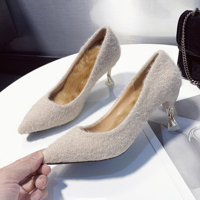 Moderne ženske cipele na špic sa petom 5 cm