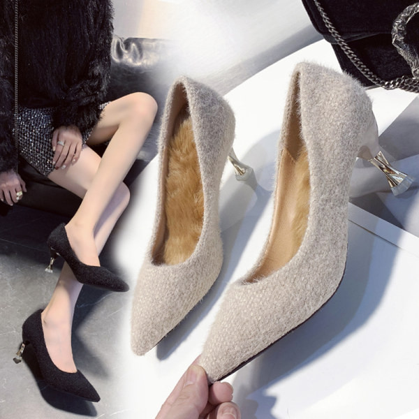 Moderne ženske cipele na špic sa petom 5 cm