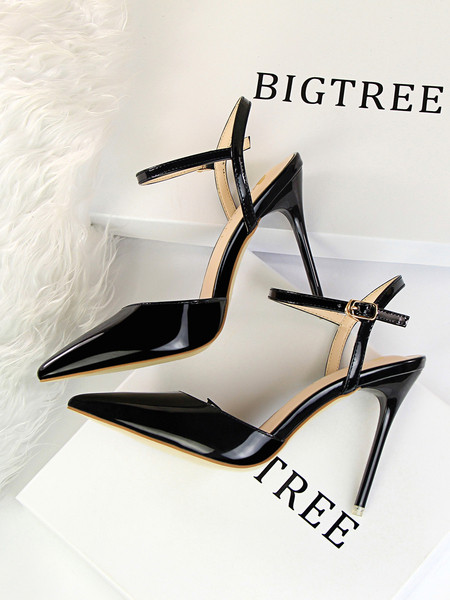 Elegantne lakirane sandale na visoku petu