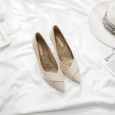 Ženske cipele na špic s mekom podstavom u dvije boje