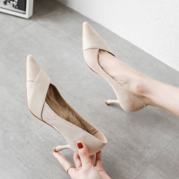 Ženske cipele na špic s mekom podstavom u dvije boje