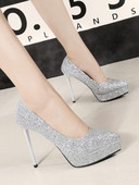 Elegantne ženske cipele sa sjajnim česticama i petom od 12,5 cm