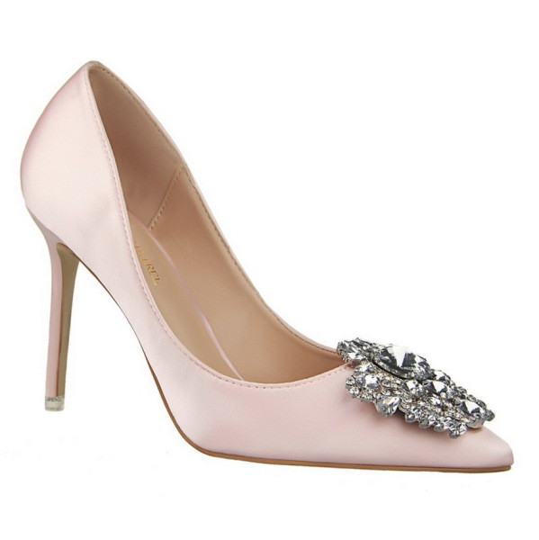 Elegantne ženske cipele s kamenčićima i petom od 10 cm