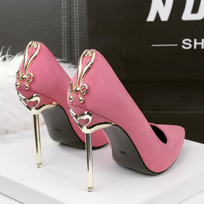 Moderne ženske cipele od eko brušene kože na petu 10,5 cm - dva modela