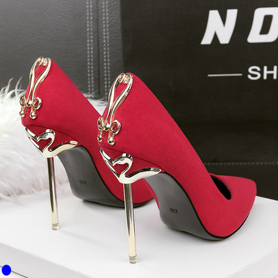 Moderne ženske cipele od eko brušene kože na petu 10,5 cm - dva modela