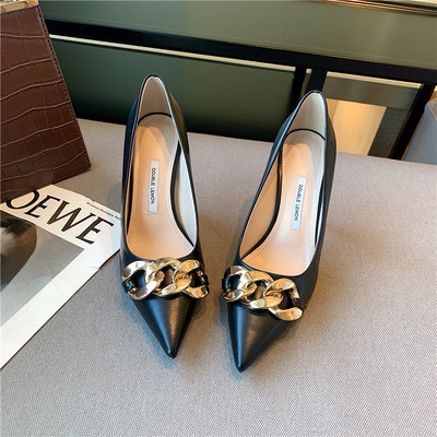 Novi model ženskih kožnih cipela sa metalnim elementom i visokom petom 8 cm