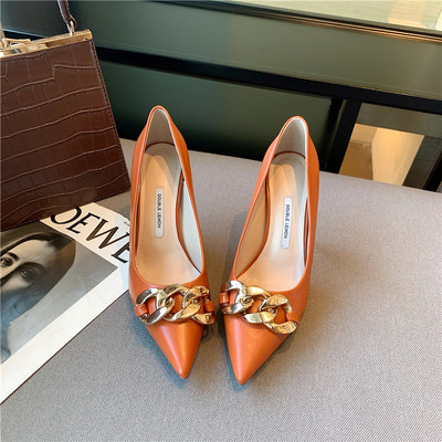 Novi model ženskih kožnih cipela sa metalnim elementom i visokom petom 8 cm