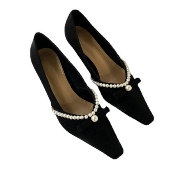 Moderne ženske cipele s visokom petom i biserima