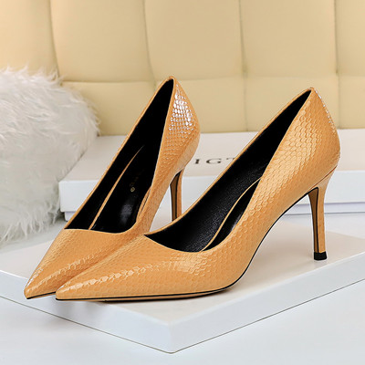 Elegantne ženske kožne cipele s petom od 8 cm