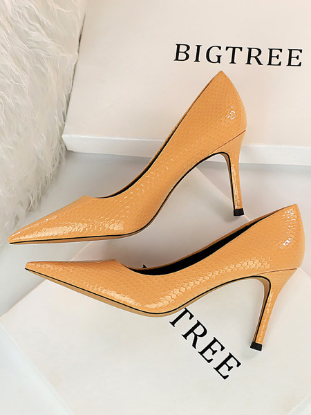 Elegantne ženske kožne cipele s petom od 8 cm