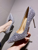 Elegantne ženske sjajne cipele s petom od 9,5 cm