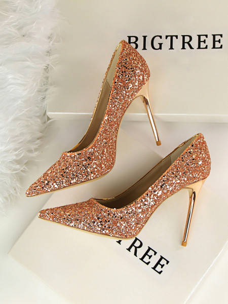 Elegantne ženske sjajne cipele s petom od 9,5 cm