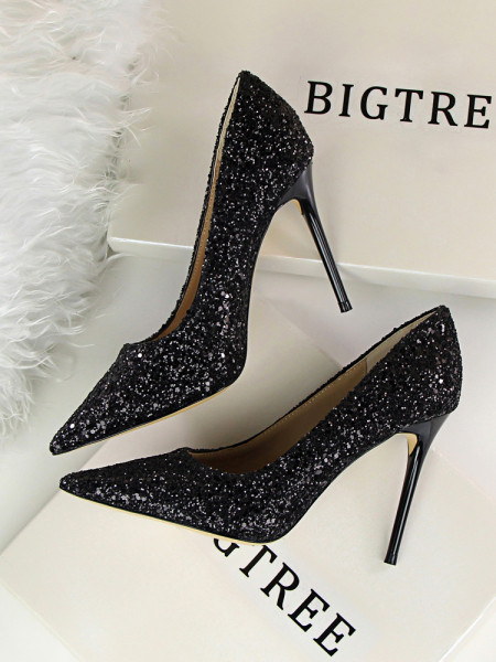 Elegantne ženske sjajne cipele s petom od 9,5 cm