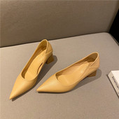 Moderne ženske cipele od eko kože na četvrtastu petu