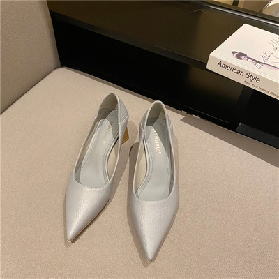 Moderne ženske cipele od eko kože na četvrtastu petu