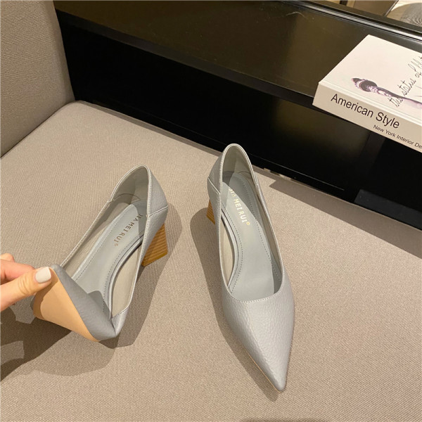 Moderne ženske cipele od eko kože na četvrtastu petu