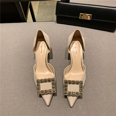 Moderne ženske cipele na špic sa metalnom kopčom u više boja