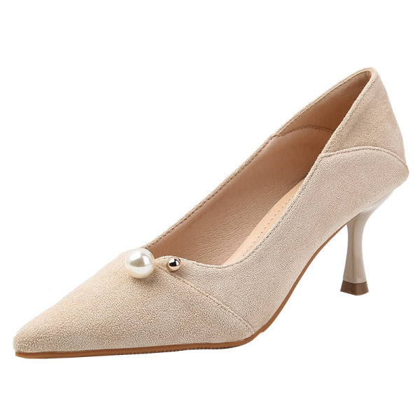 Ženske cipele od brušene kože u crnoj i bež boji