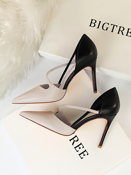 Elegantne ženske cipele na špic od umjetne kože