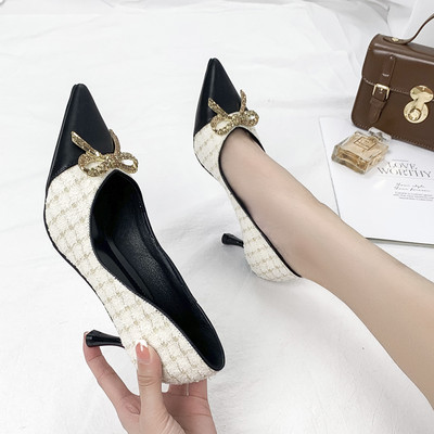 Ženske casual cipele s trakom u bež i crnoj boji