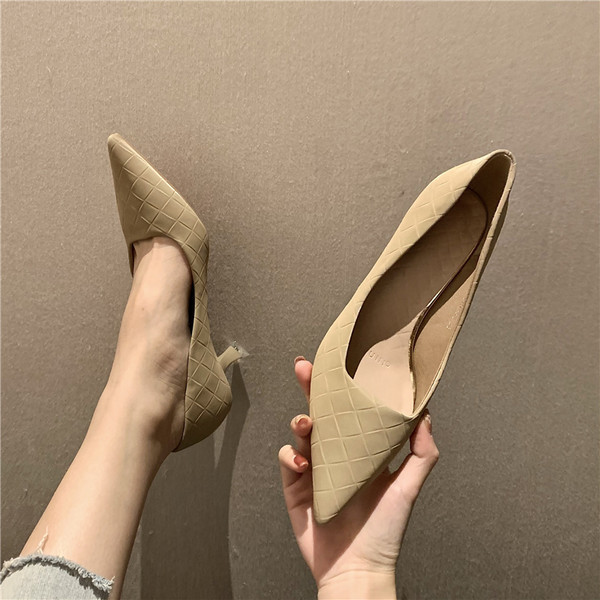 Ženske cipele s petom od 5 cm od umjetne kože