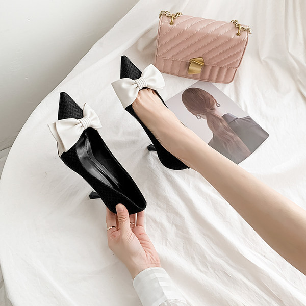 Ženske cipele sa trakom i tankom petom u dvije boje