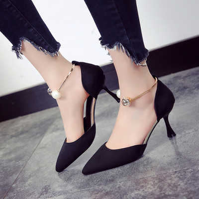 Ženske cipele s perlama i petom 7,5 cm