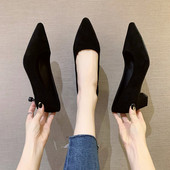 Antilop ženske cipele na petu u crnoj boji - dva modela