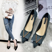 Ženske casual cipele na špic model od eko brušene kože