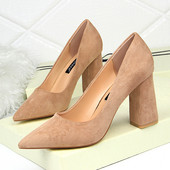 Ženske ležerne cipele s debelom potpeticom na špic