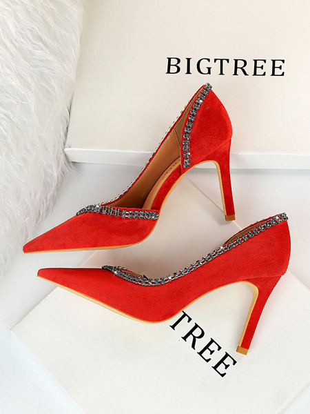 Elegantne cipele od eko brušene kože s kamenčićima