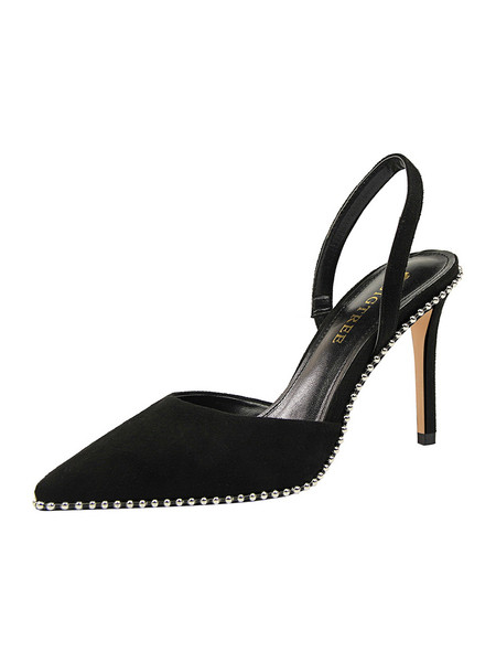 Ženske sandale od umjetne kože sa metalnim cekerima