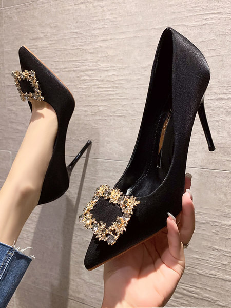 Modernūs moteriški batai su sagtimi ir kulnu 10,5 cm