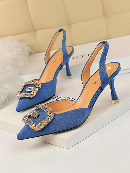 Ženske eko antilop sandale sa metalnim ukrasima i kamenčićima