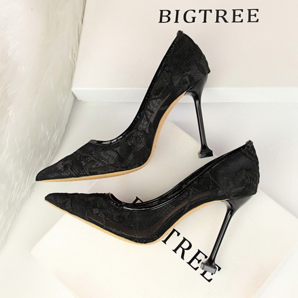 Ženske mrežaste cipele s cvjetnim uzorkom i petom od 10 cm