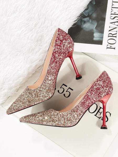 Ženske sjajne cipele na visoku petu 9,5 cm