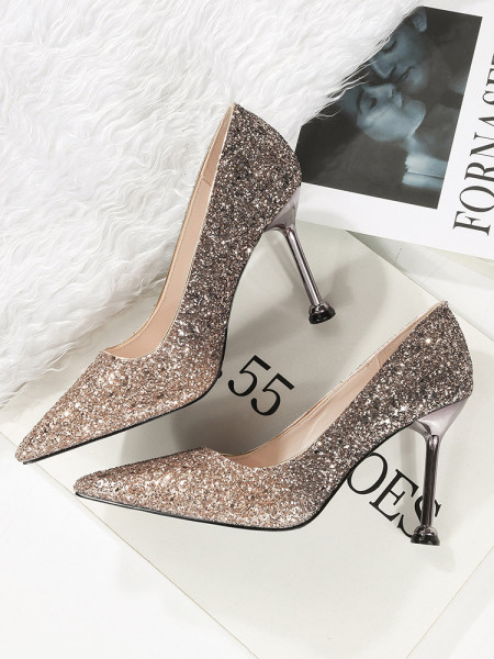 Ženske sjajne cipele na visoku petu 9,5 cm