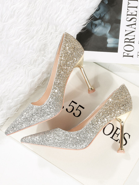 Ženske sjajne cipele na visoku petu 9,5 cm