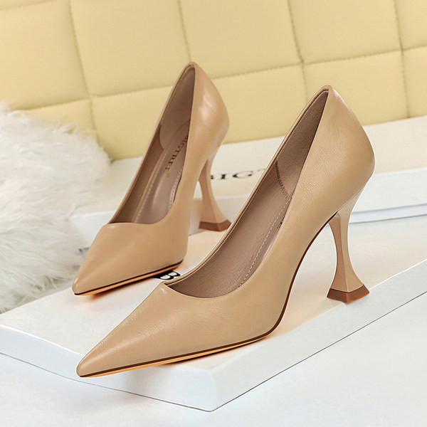 Kožne ženske cipele sa potpeticom 9 cm