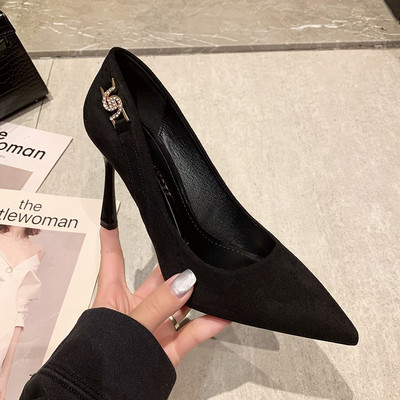 Ženske cipele od eko brušene kože sa kamenčićima