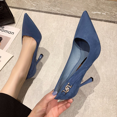 Ženske cipele od eko brušene kože sa kamenčićima