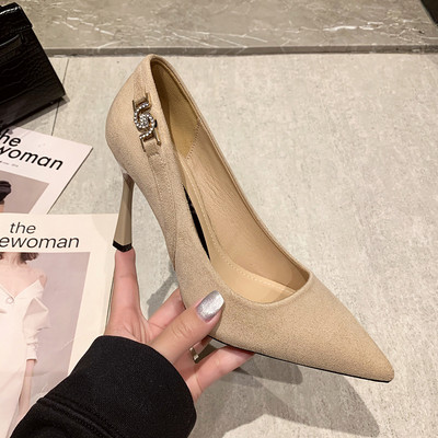 Ženske cipele od eko brušene kože sa kamenčićima