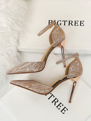 Elegantne ženske sandale sa zlatnom petom