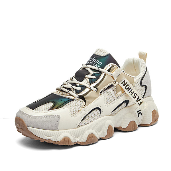 Дамски обувки с връзки и груба подметка в различни цветове