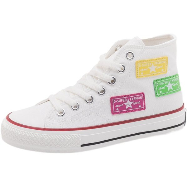 Platnene ženske tenisice s ravnim potplatom i vezicama