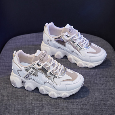 Ženske tenisice prikladne za proljeće s grubim potplatom i vezicama